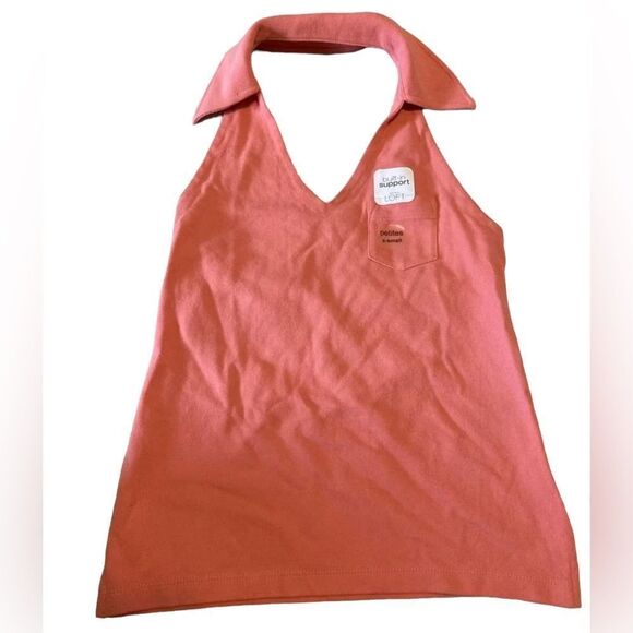 Ann Taylor Loft Coral collared tank top NWT - Picture 1 of 6